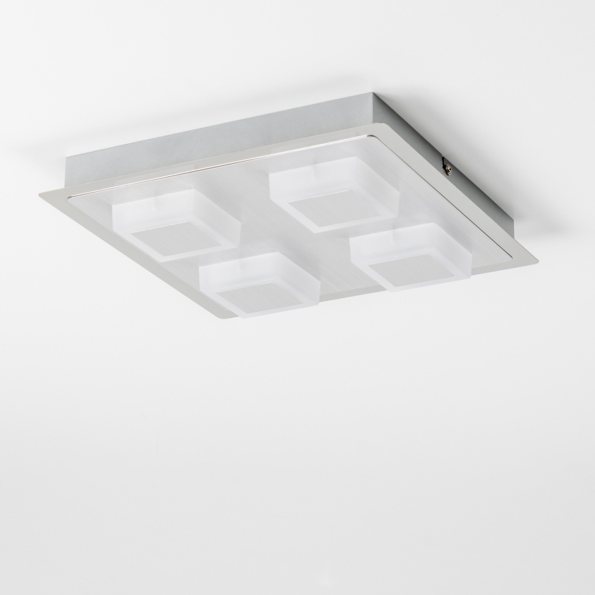 LED plafondlamp 4xLED/5W/230V 3000K 28x28 cm mat chroom