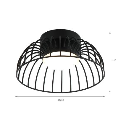 LED plafondlamp BETSY LED/12W/230V Ø 25 cm zwart