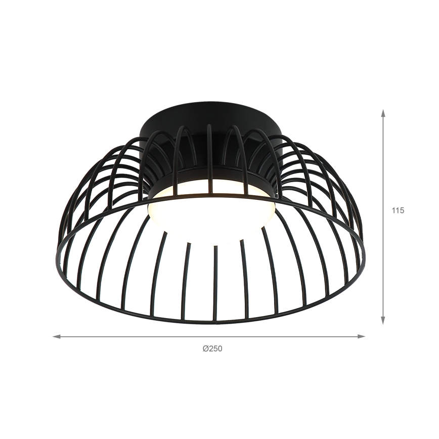 LED plafondlamp BETSY LED/12W/230V Ø 25 cm zwart
