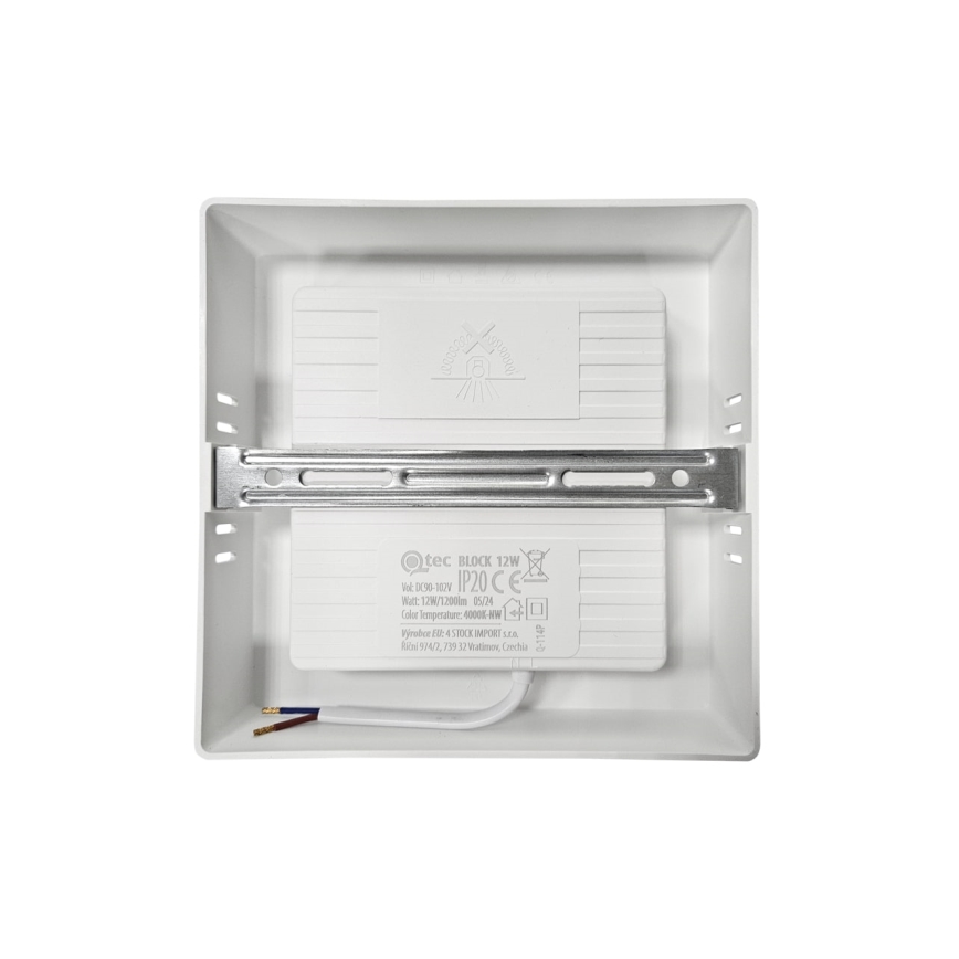 LED Plafondlamp BLOCK LED/12W/230V 4000K 16,7x16,7 cm wit