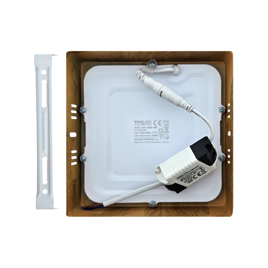 LED Plafondlamp BLOCK LED/12W/230V 4200K 16,3x16,3 cm bruin