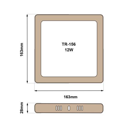 LED Plafondlamp BLOCK LED/12W/230V 4200K 16,3x16,3 cm bruin