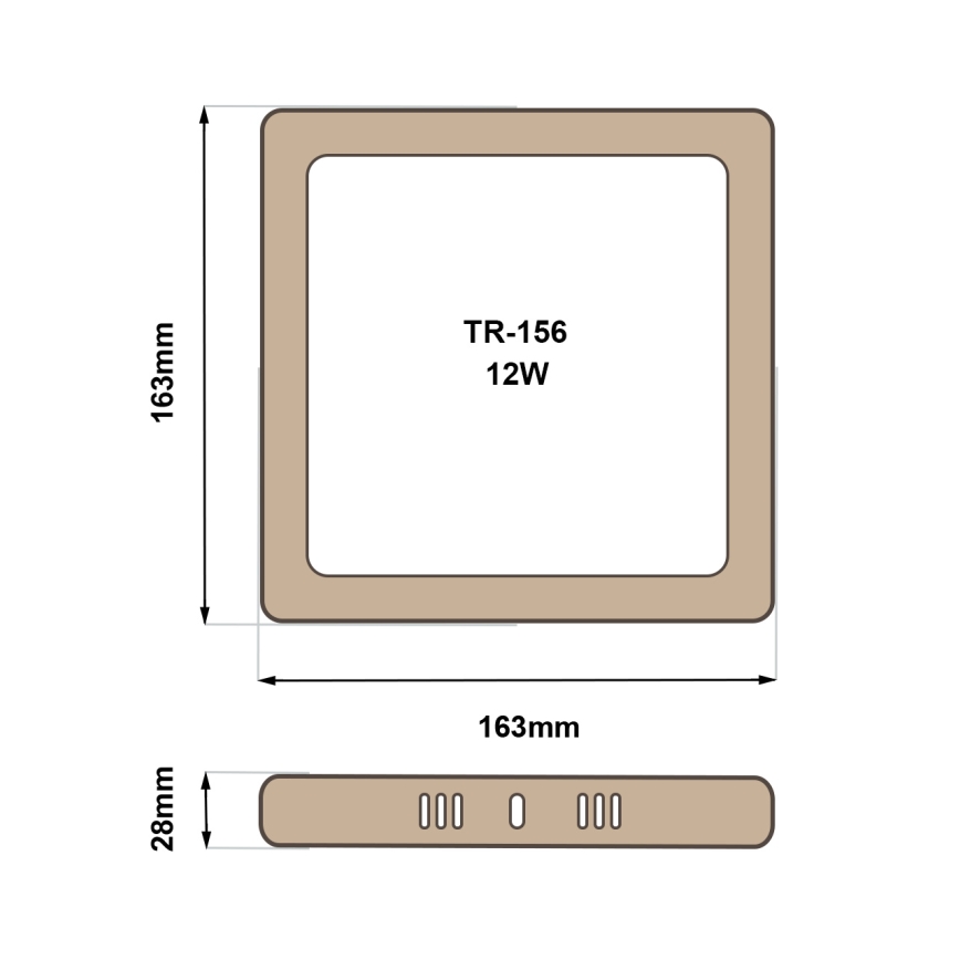 LED Plafondlamp BLOCK LED/12W/230V 4200K 16,3x16,3 cm bruin