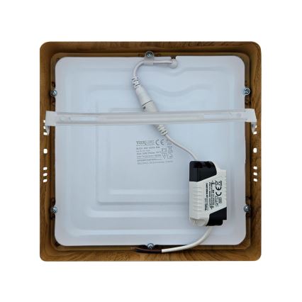 LED Plafondlamp BLOCK LED/18W/230V 4200K 22x22 cm bruin