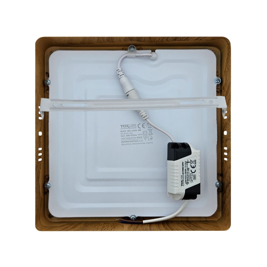 LED Plafondlamp BLOCK LED/18W/230V 4200K 22x22 cm bruin