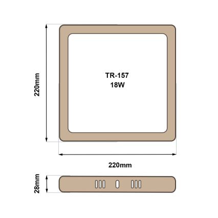 LED Plafondlamp BLOCK LED/18W/230V 4200K 22x22 cm bruin