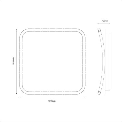 LED plafondlamp CALI LED/30W/230V 40x40 cm zwart