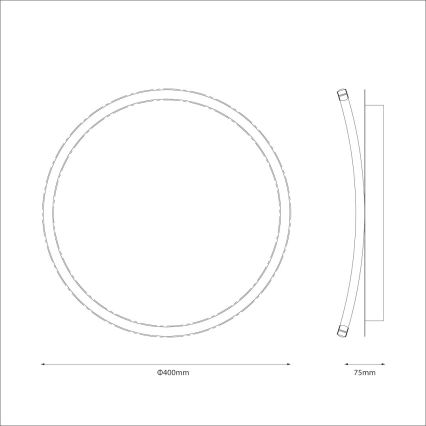 LED-plafondlamp CALI LED/30W/230V Ø 40 cm zwart