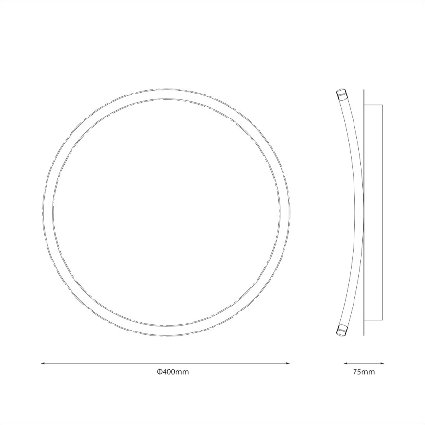 LED-plafondlamp CALI LED/30W/230V Ø 40 cm zwart