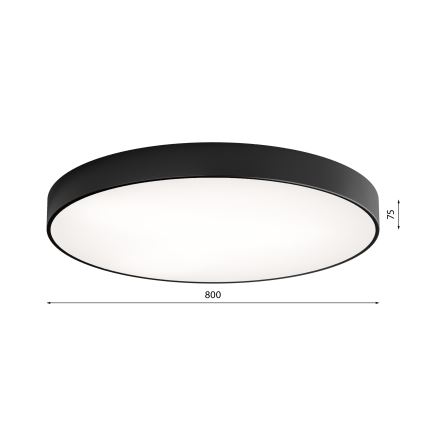 LED Plafondlamp CLEO LED/96W/230V 3000K diameter 80 cm zwart