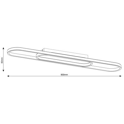 LED plafondlamp CORDOBA LED/26W/230V zwart