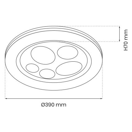 LED Plafondlamp dimbaar BUBBLES LED/48W/230V + AB