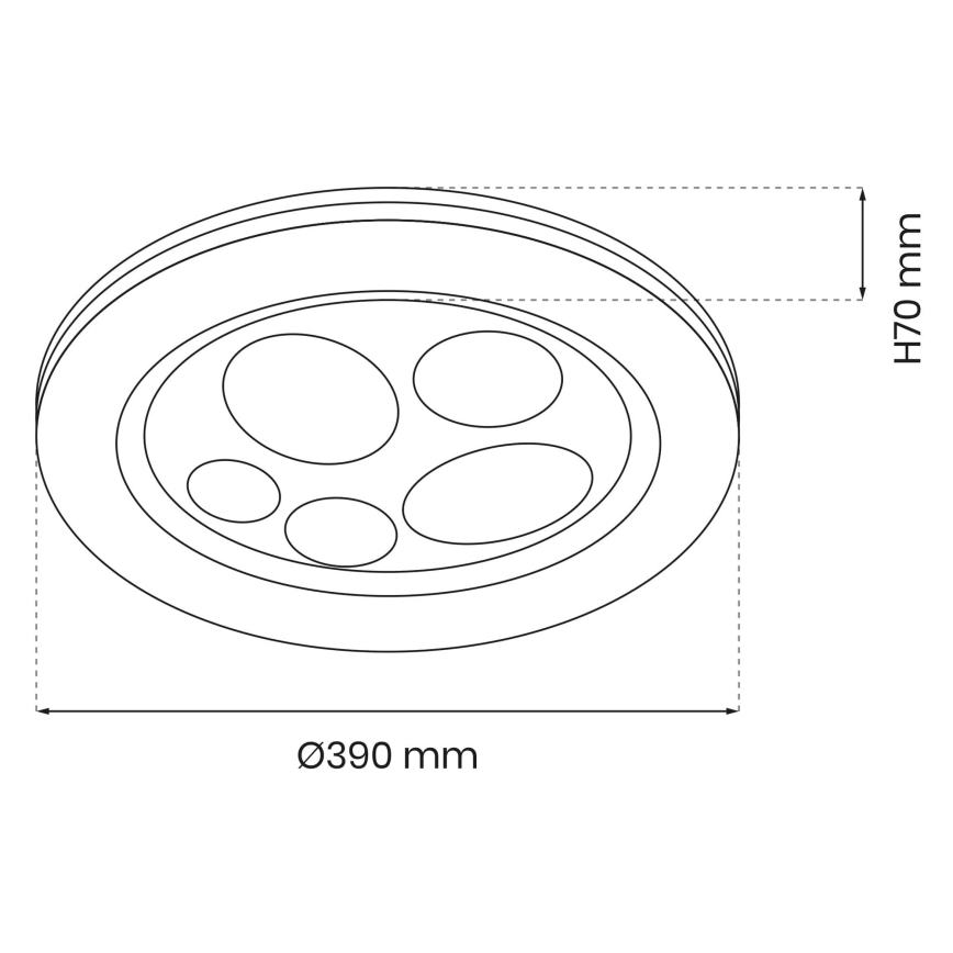 LED Plafondlamp dimbaar BUBBLES LED/48W/230V + AB