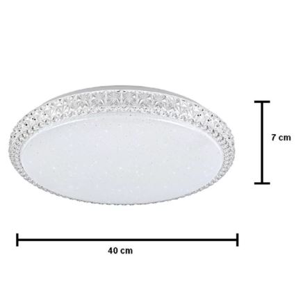 LED Plafondlamp dimbaar IRINA LED/48W/230V met afstandsbediening