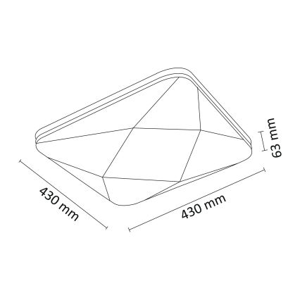 LED Plafondlamp dimbaar KASTOR met afstandsbediening LED/72W/230V