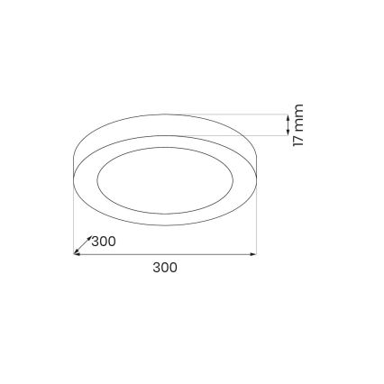 LED-plafondlamp EVORA, 24 W, 230 V, 3000/4000/6000 K, Ø 30 cm, wit