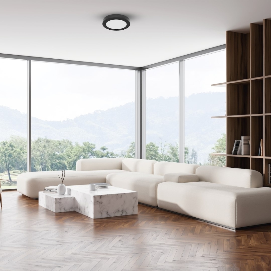 LED plafondlamp EVORA LED/6W/230V 3000/4000/6000K Ø 14 cm zwart