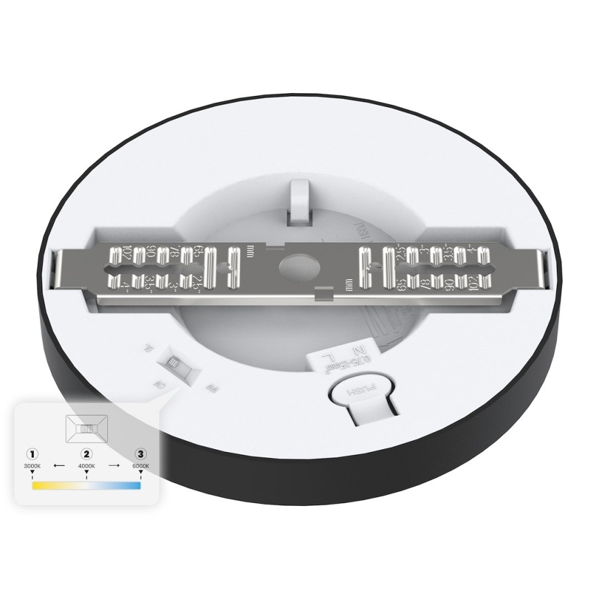 LED plafondlamp EVORA LED/6W/230V 3000/4000/6000K Ø 14 cm zwart