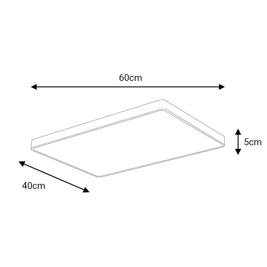 LED Plafondlamp FELIZ LED/50W/230V 4000K 40x60 cm zwart