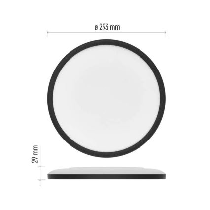 LED Plafondlamp FLORI LED/18W/230V 4000K zwart diameter 29 cm
