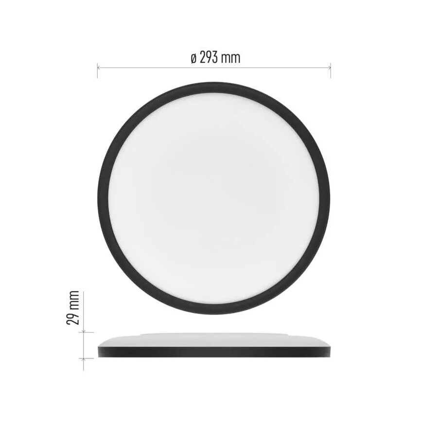 LED Plafondlamp FLORI LED/18W/230V 4000K zwart diameter 29 cm