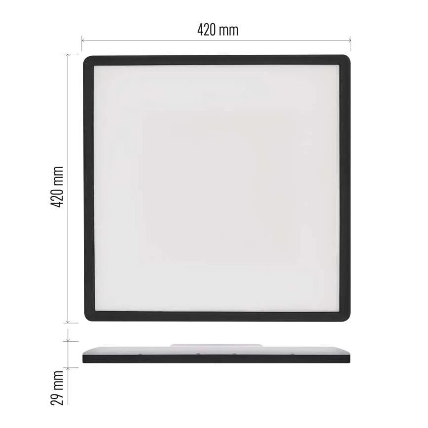 LED Plafondlamp FLORI LED/22W/230V 4000K zwart 42x42 cm