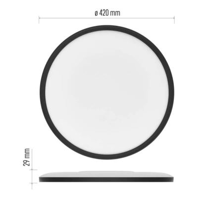 LED Plafondlamp FLORI LED/22W/230V 4000K zwart diameter 42 cm