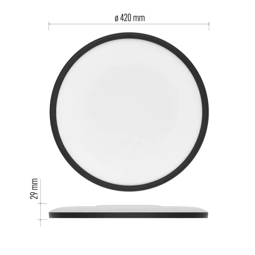 LED Plafondlamp FLORI LED/22W/230V 4000K zwart diameter 42 cm