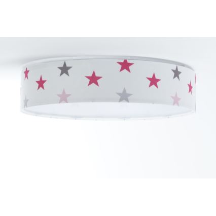 LED Plafondlamp GALAXY KIDS LED/24W/230V sterren wit/roze/grijs