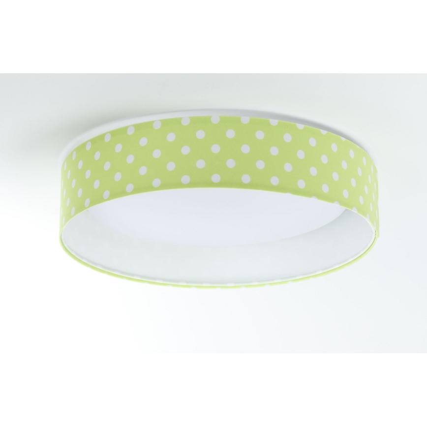 LED Plafondlamp GALAXY KIDS LED/24W/230V stippen groen/wit