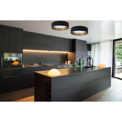 LED plafondlamp GALAXY LED/24W/230V Ø 44 cm zwart/goud