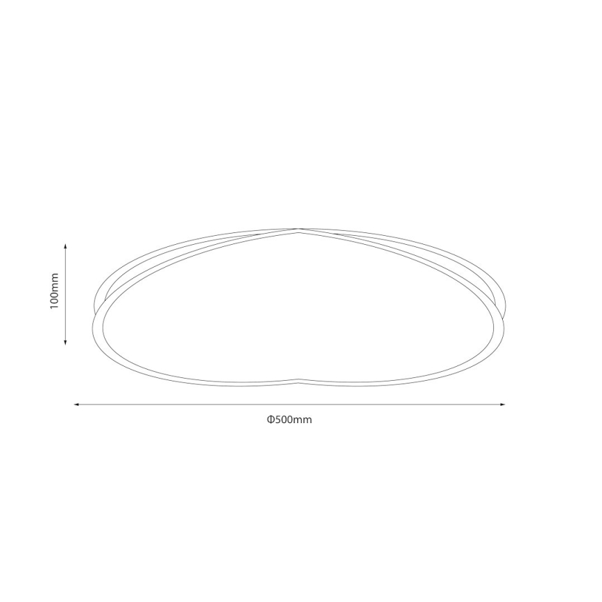 LED plafondlamp HALO LED/38W/230V Ø 50 cm zwart