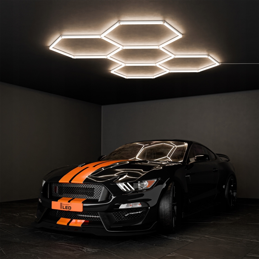 LED plafondlamp HEXAGON LED/192W/85-265V 4000K 298x209 cm CRI 90 IP54 wit