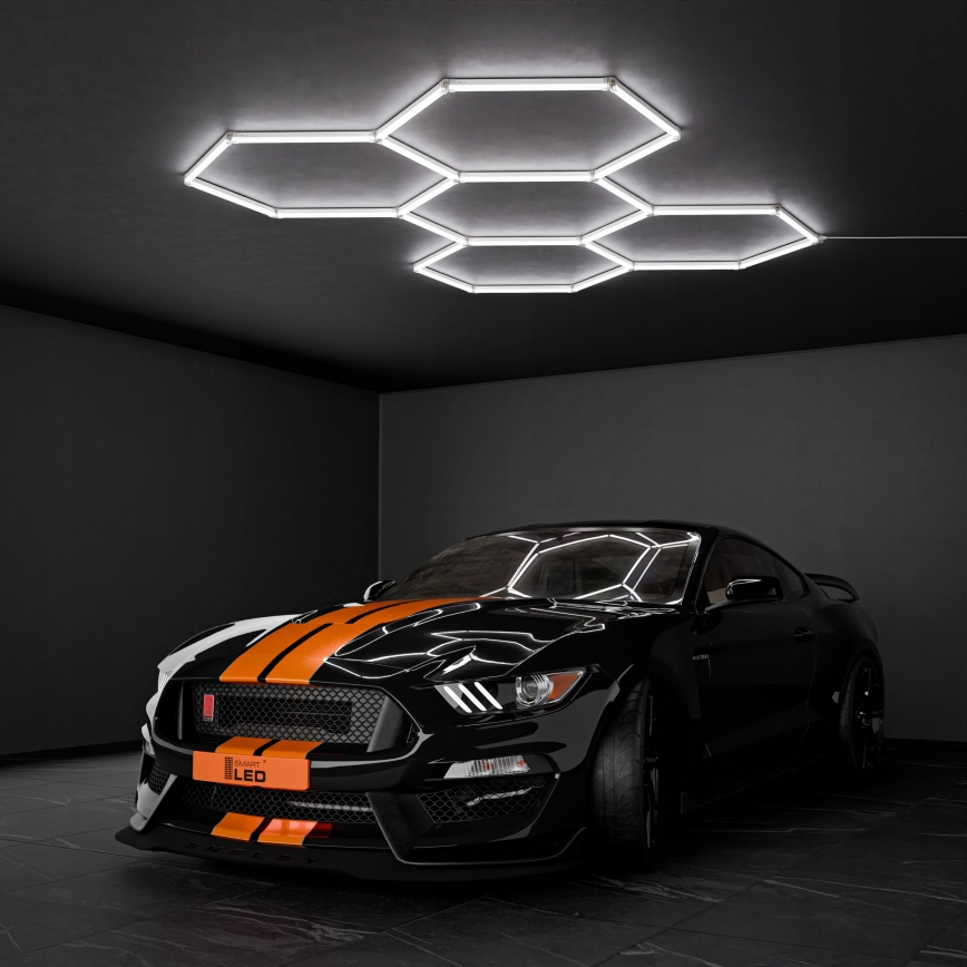 LED plafondlamp HEXAGON LED/192W/85-265V 6500K 298x209 cm CRI 90 IP54 wit