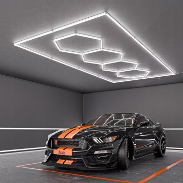 LED plafondlamp HEXAGON LED/426W/85-265V 6500K 484x243 cm CRI 90 IP54 wit