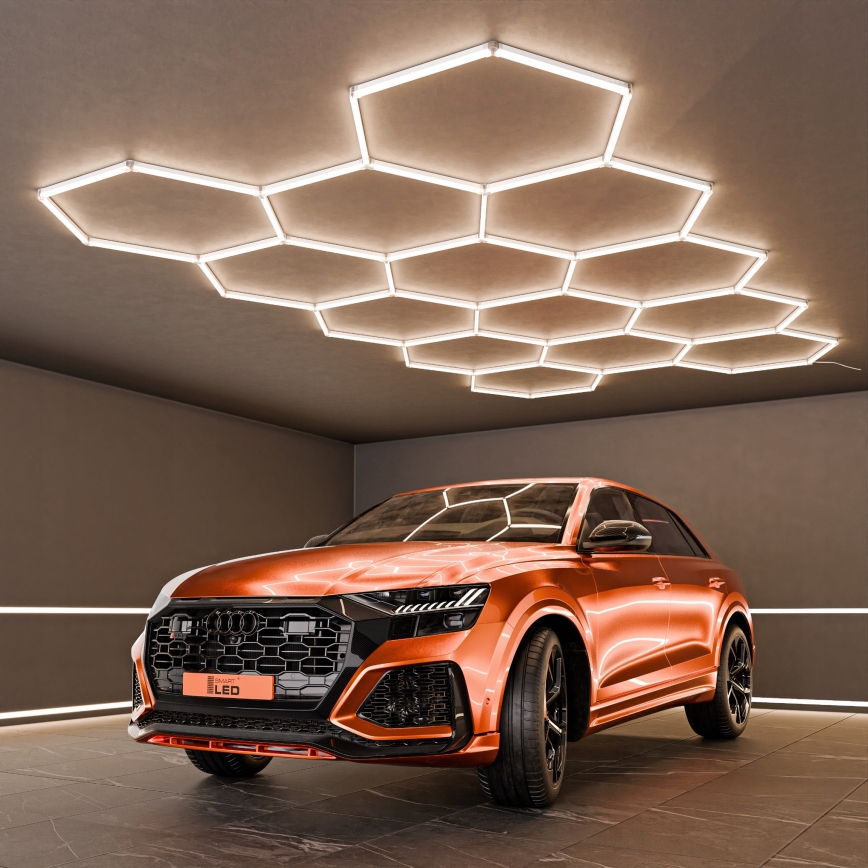 LED plafondlamp HEXAGON LED/456W/85-265V 4000K 522x298 cm CRI 90 IP54 wit