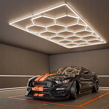 LED-plafondlamp HEXAGON LED/696W/85-265V 4000K 484x243 cm CRI 90 IP54 wit