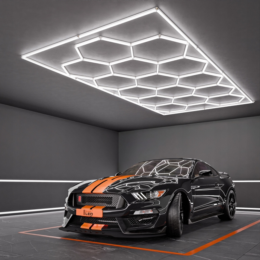 LED plafondlamp HEXAGON LED/696W/85-265V 6500K 484x243 cm CRI 90 IP54 wit