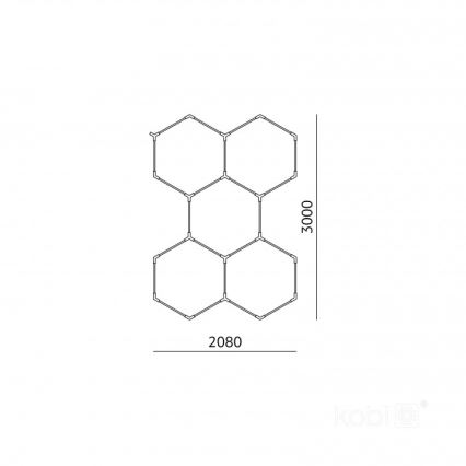 LED plafondlamp HEXLINE LED/216W/230V 6500K 208x300 cm wit