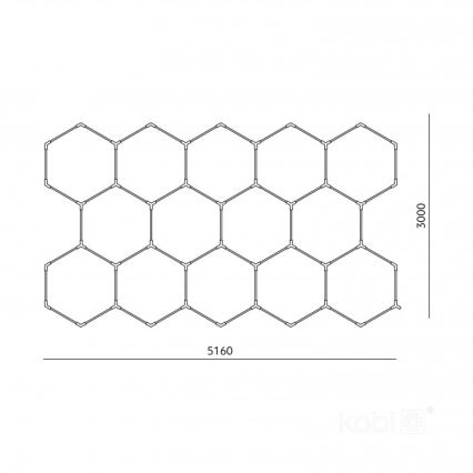 LED plafondlamp HEXLINE LED/513W/230V 4000K 300x516 cm wit