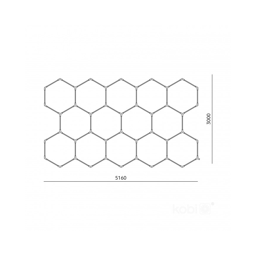 LED plafondlamp HEXLINE LED/513W/230V 4000K 300x516 cm wit