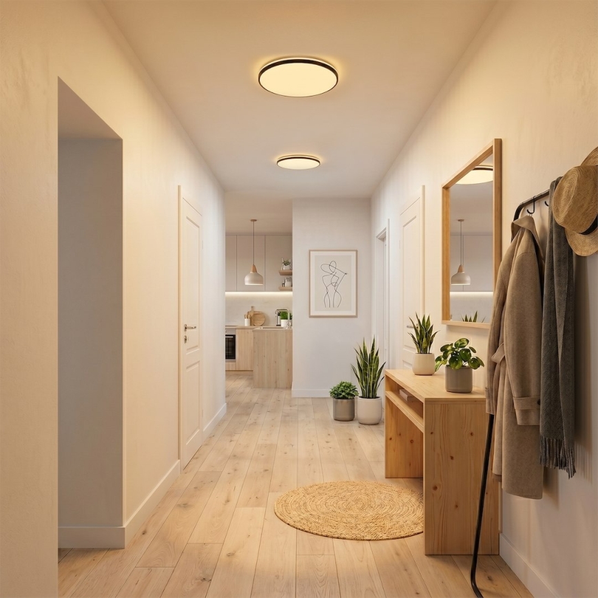 LED-plafondlamp HUGO LED/12/18/24W/230V 3000/4000/6500K Ø 30 cm IP54 zwart