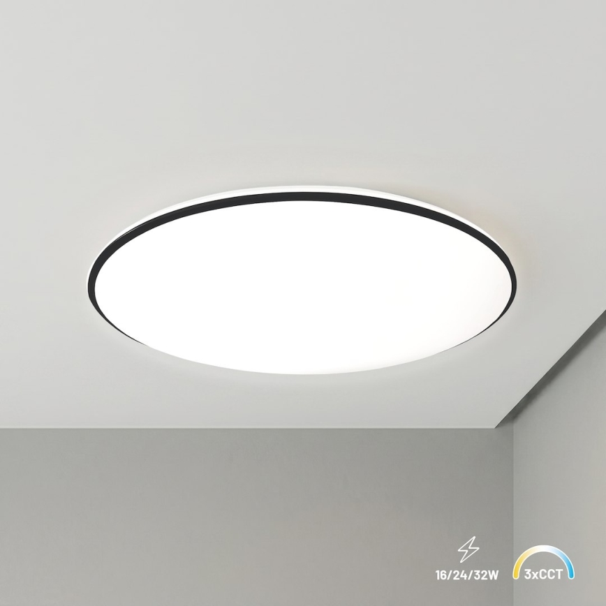 LED-plafondlamp HUGO LED/16/24/32W/230V 3000/4000/6500K Ø 37 cm IP54 zwart