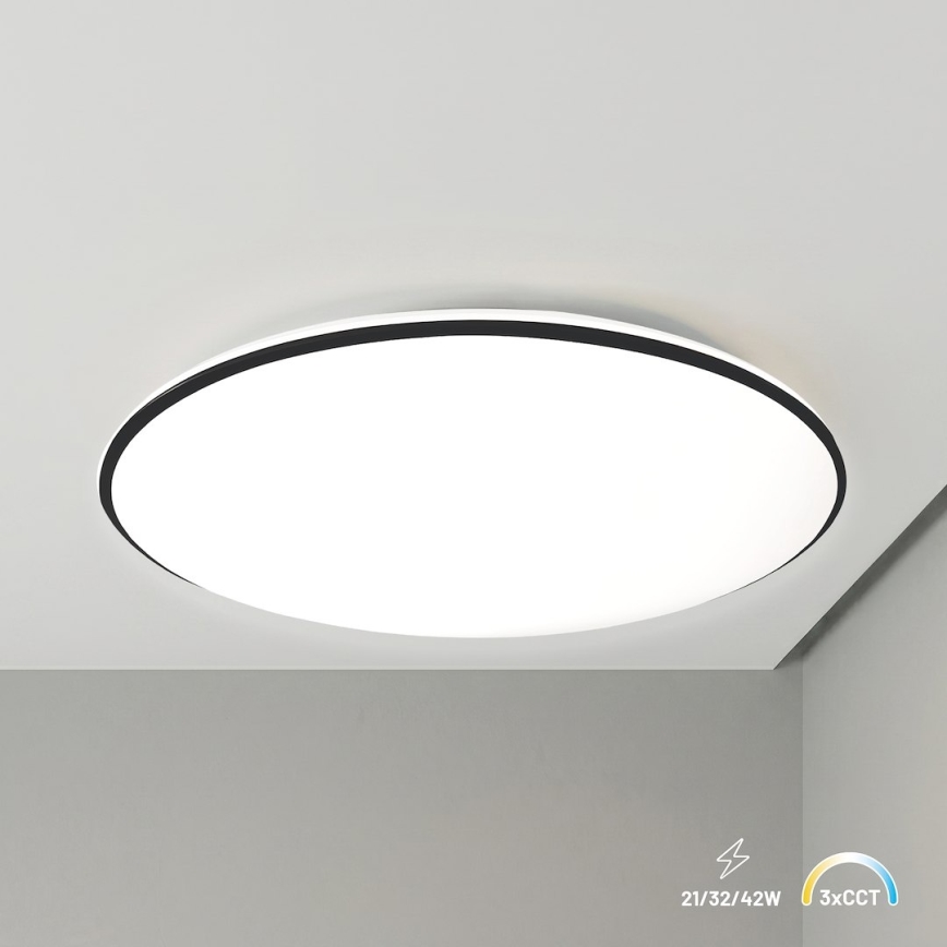 LED-plafondlamp HUGO LED/21/32/42W/230V 3000/4000/6500K Ø 45 cm IP54 zwart