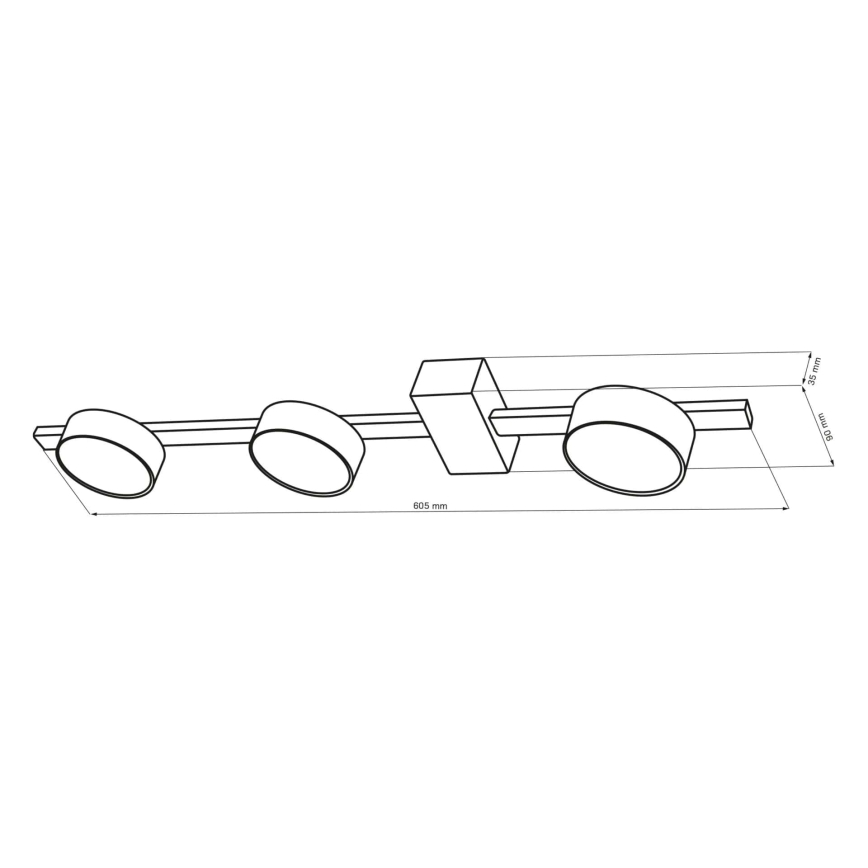 LED Plafondlamp JOY 3xGX53/6W/230V zwart