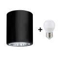 LED Plafondlamp JUPITER 1xE27/6W/230V 120x98 mm zwart
