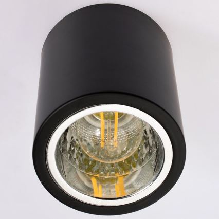 LED Plafondlamp JUPITER 1xE27/6W/230V 120x98 mm zwart