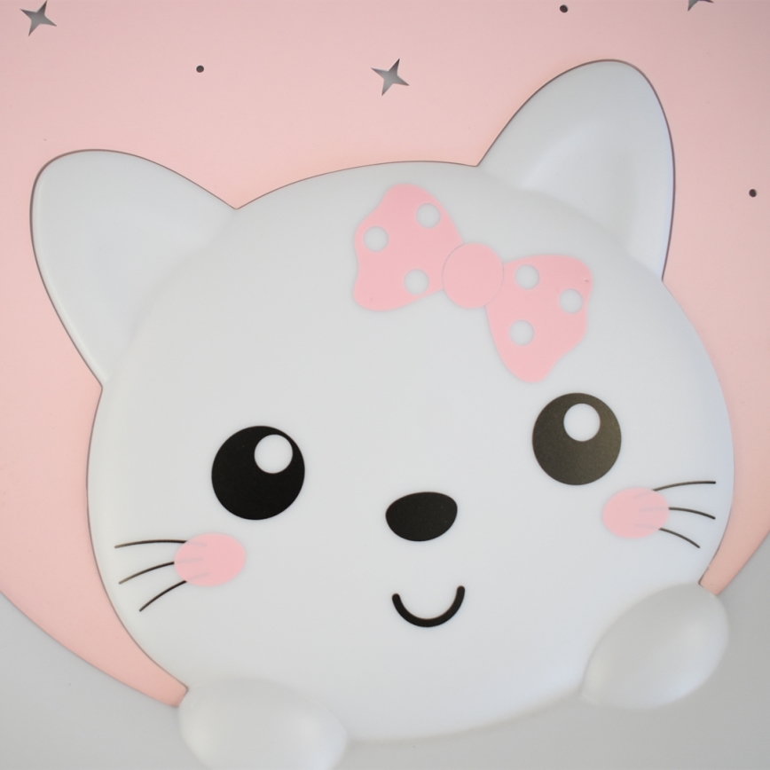 LED Plafondlamp kinderkamer MOONCAT LED/34W/230V roze