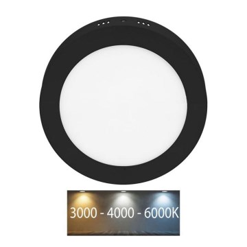 LED Plafondlamp LADA LED/12W/230V 3000/4000/6000K diameter 17 cm zwart