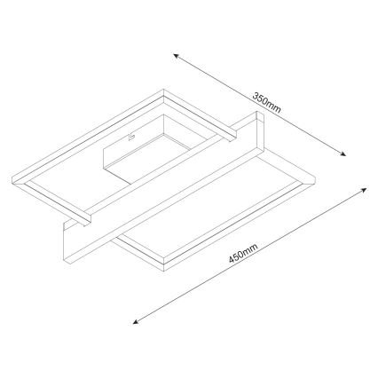 LED plafondlamp LARYSA LED/11,5W/230V 35x45 cm dennenhout